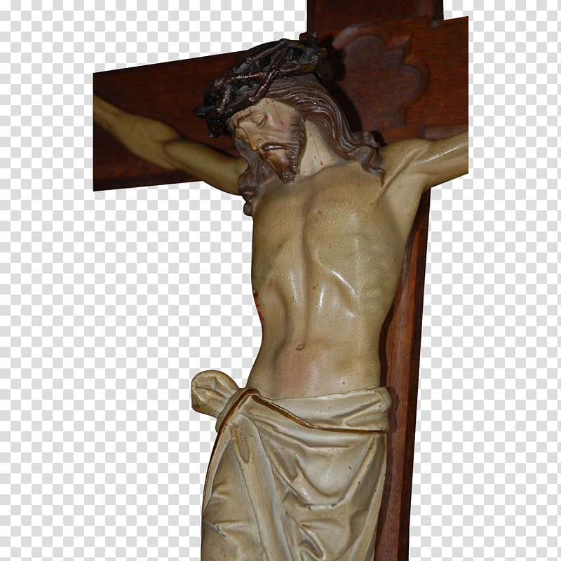 Bronze sculpture Statue Classical sculpture Stone carving, Crucifixion transparent background PNG clipart