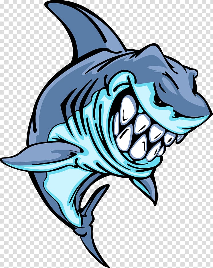 gray and teal shark sticker, Shark Cartoon Illustration, Shark printing transparent background PNG clipart