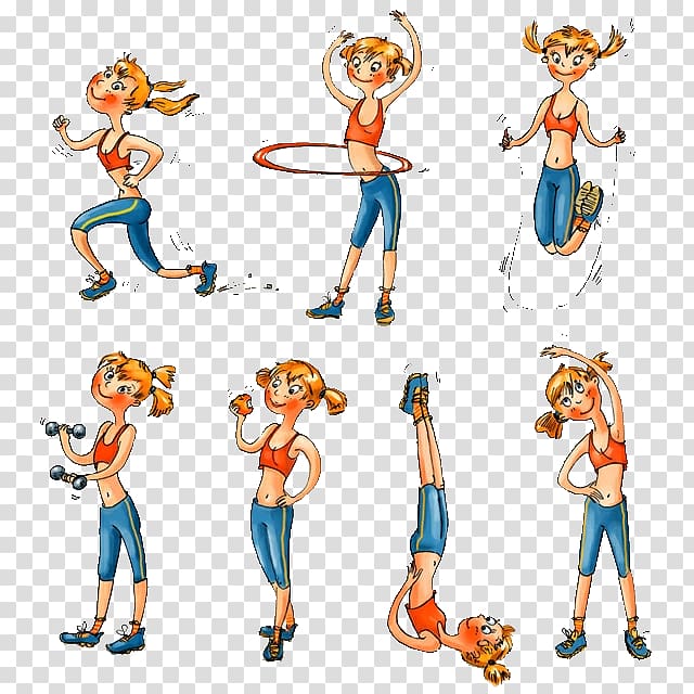 Cellulite Physical activity , Cartoon fitness girl transparent background PNG clipart