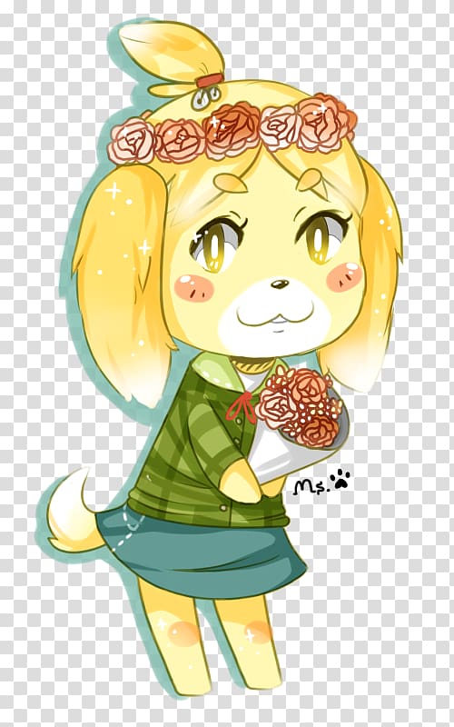 Animal Crossing: New Leaf Drawing Illustration Flower, acnl isabelle transparent background PNG clipart