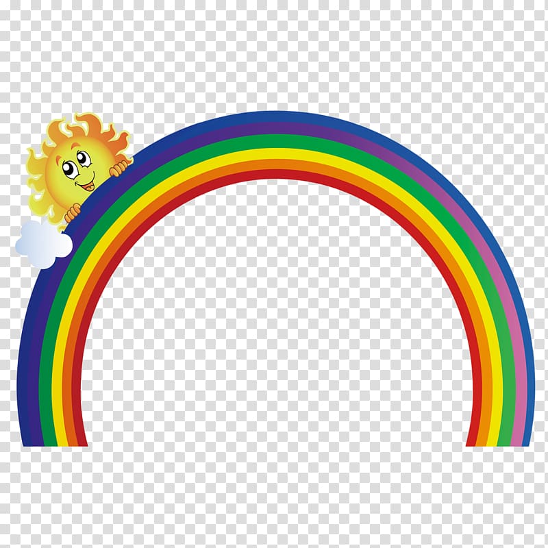 Cloud Rainbow Computer file, Sun rainbow clouds transparent background PNG clipart