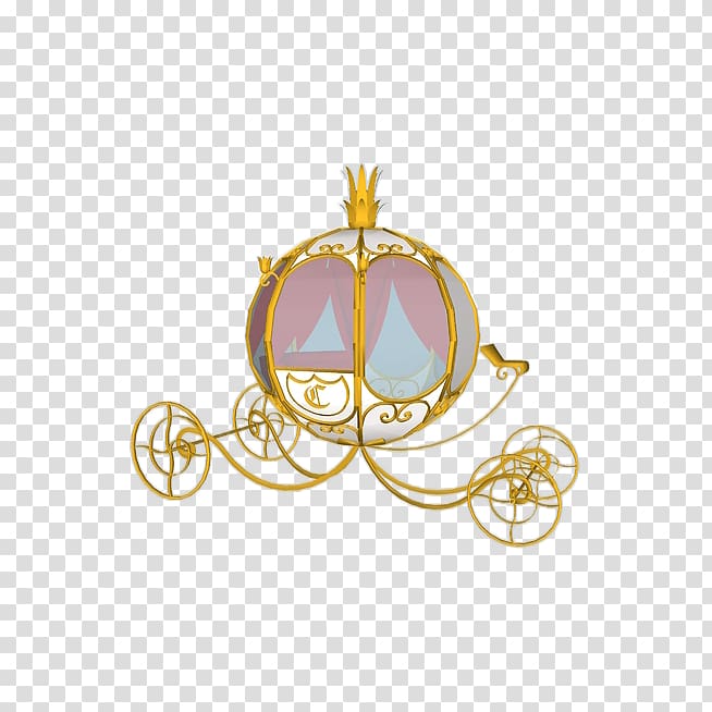 gold and white carousel illustration, Cinderella Carriage Horse-drawn vehicle, Cartoon luxury golden pumpkin carriage transparent background PNG clipart