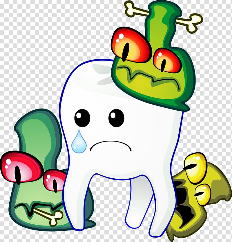 Cartoon Humour Human tooth, bacteria and crying teeth transparent background PNG clipart