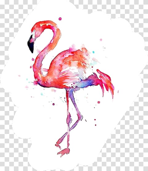 T-shirt Flamingo Watercolor painting Art, T-shirt transparent background PNG clipart
