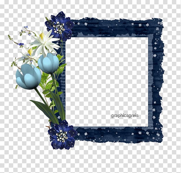 Frames Rectangle Flower Brown Eye, cornice blu transparent background PNG clipart