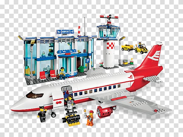 Airplane LEGO 3182 City Airport LEGO 60104 City Airport Passenger Terminal, airplane lego cities transparent background PNG clipart