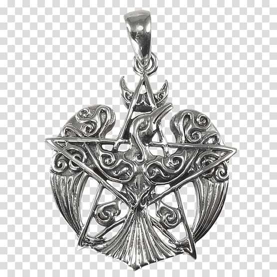 Locket Charms & Pendants Wicca Sterling silver Pentagram, silver transparent background PNG clipart