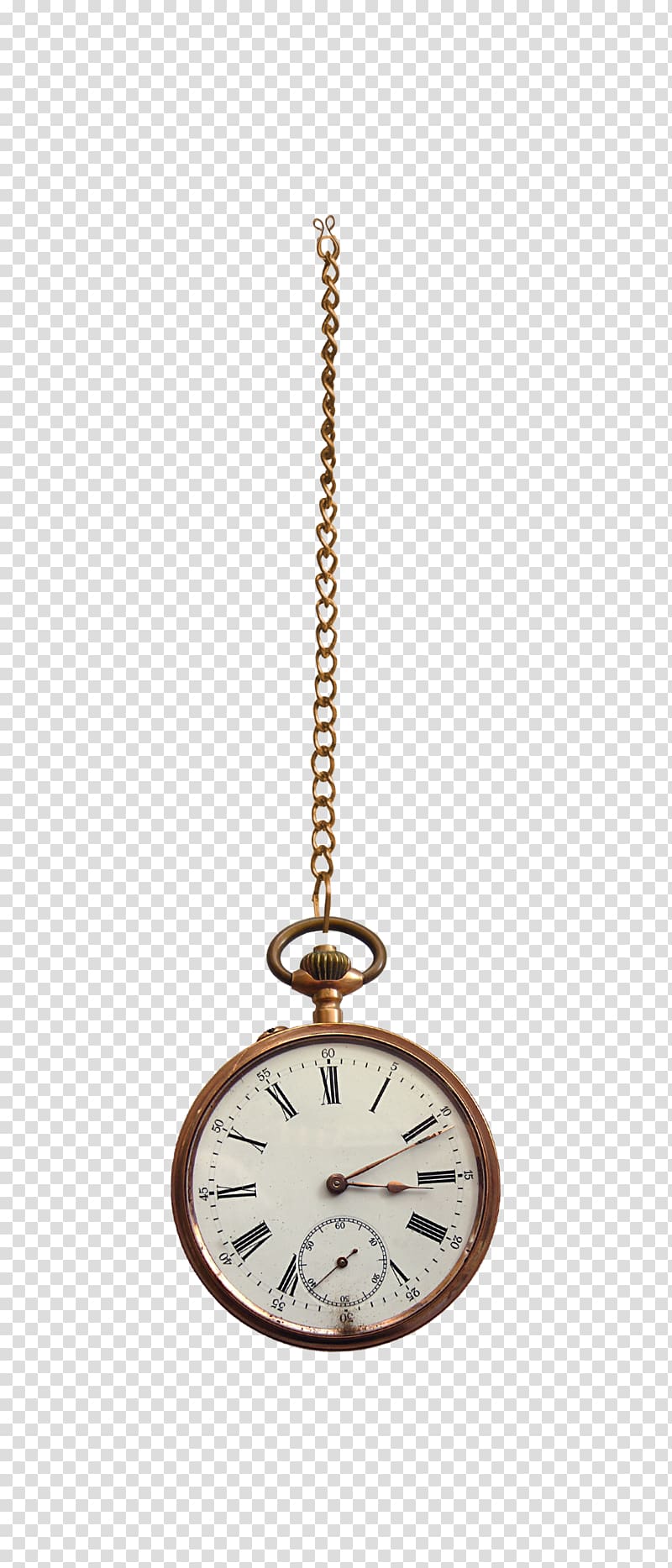 round gold-colored analog pocket watch at 3:11, Pocket watch Charms & Pendants Clock Chain Escapement, pocket watch transparent background PNG clipart