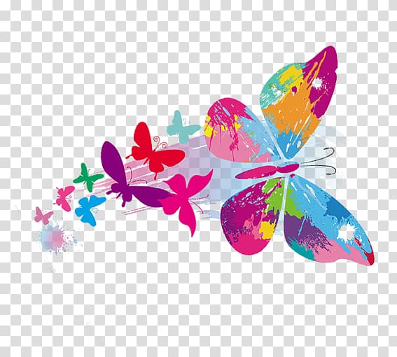 butterfly graphic , Butterfly A Cor Da Borboleta, Painted Butterfly group transparent background PNG clipart