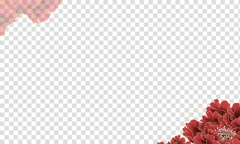 Red Petal Mid-Autumn Festival Pattern, Chinese New Year decorative material matting Free HD transparent background PNG clipart