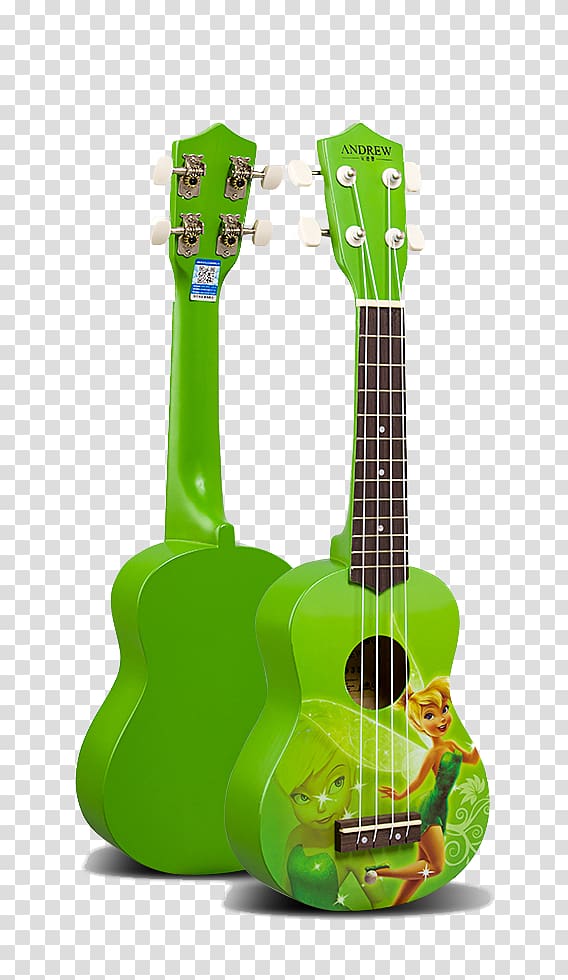 Ukulele Mickey Mouse Minnie Mouse Guitar Musical instrument, Disney Flower Fairy pattern guitar transparent background PNG clipart