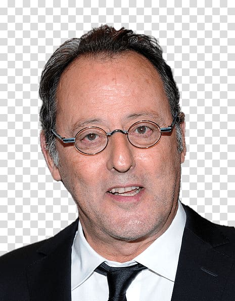 man wearing black and white dress suit illustration, Jean Reno Smiling transparent background PNG clipart