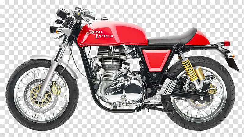 red standard motorcycle, Motorcycle Enfield Cycle Co. Ltd Royal Enfield Bullet Bentley Continental GT Cafxe9 racer, Royal Enfield Continental GT Motorcycle Bike transparent background PNG clipart