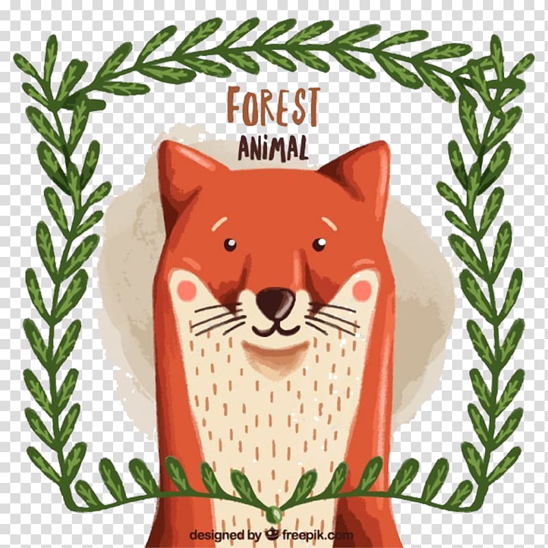 Fox Drawing, Tree box color fox material transparent background PNG clipart