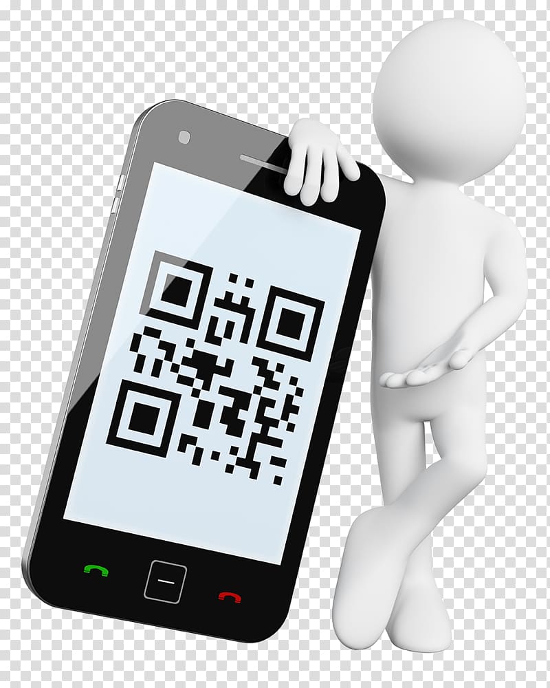 Mobile phone QR code Smartphone, Modern technology smart phone to scan two-dimensional code transparent background PNG clipart