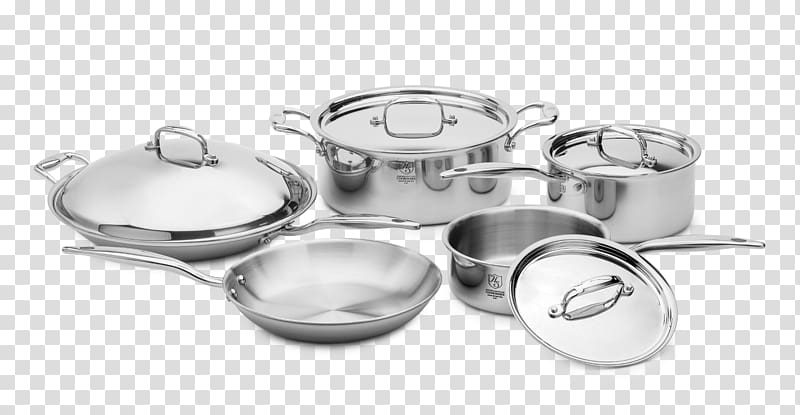 Silver Cookware All-Clad Stainless steel, silver transparent background PNG clipart