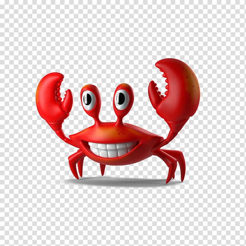 red animated crab , Crab Cartoon Illustration, Cartoon crab transparent background PNG clipart