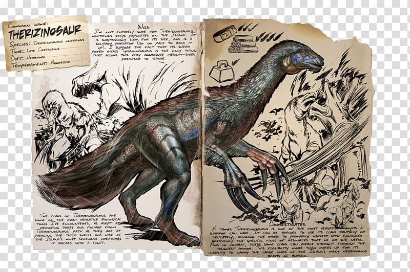 ARK: Survival Evolved Therizinosaurus Pegomastax Dinosaur Troodon, dinosaur transparent background PNG clipart