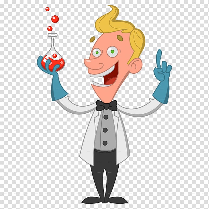 male scientist illustration, Cartoon Scientist Chemist, scientist transparent background PNG clipart
