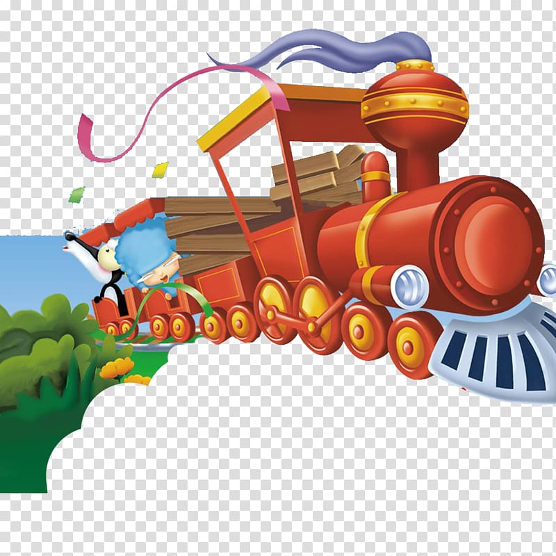 red and yellow train illustration, Toy train Locomotive Computer file, Toy Train transparent background PNG clipart