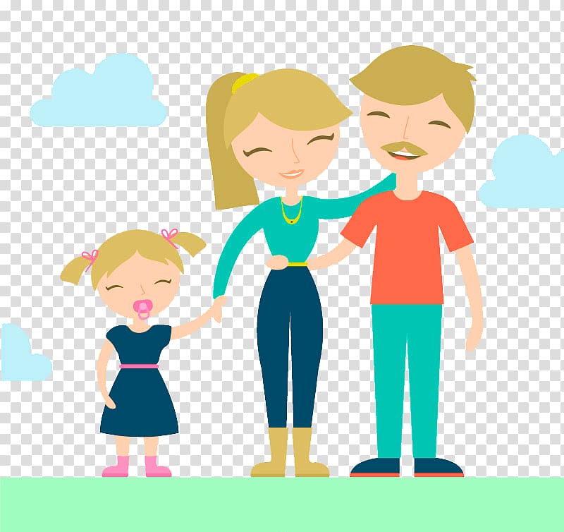 Family Happiness, a family of three transparent background PNG clipart