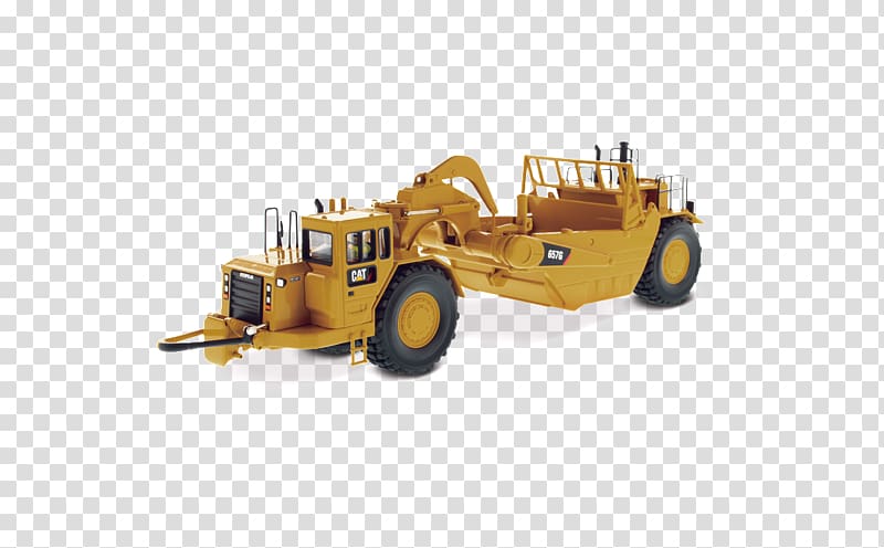 Caterpillar Inc. Wheel tractor-scraper Die-cast toy Heavy Machinery 1:50 scale, tractor transparent background PNG clipart