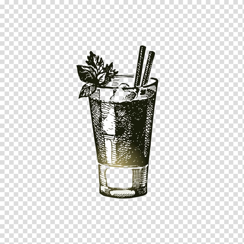 drinking glass with straws, Cocktail Old Tom gin Bloody Mary Distilled beverage, cocktail transparent background PNG clipart