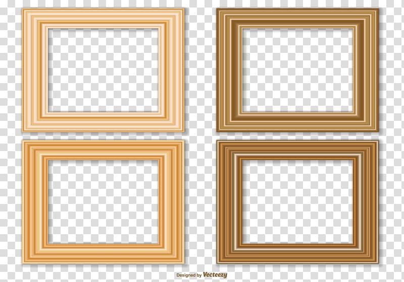 four brown wooden frames, frame , Wooden baby frame transparent background PNG clipart