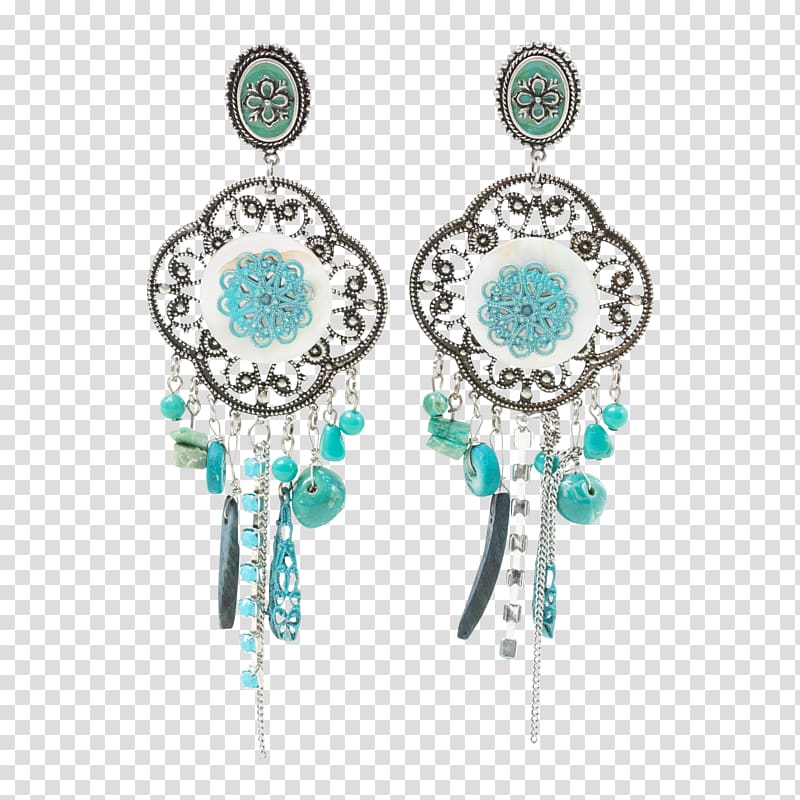 Earring Turquoise T-shirt Necklace Jewellery, T-shirt transparent background PNG clipart