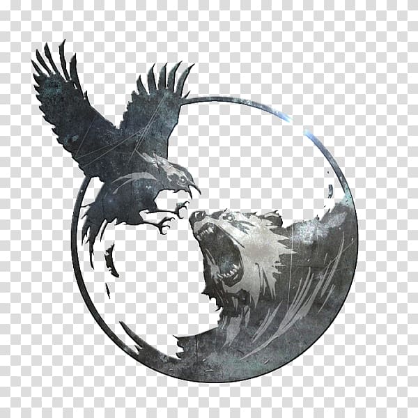 Eagle and Bear illustration, Tattoo artist Bear Tattoo ink Drawing, raven transparent background PNG clipart