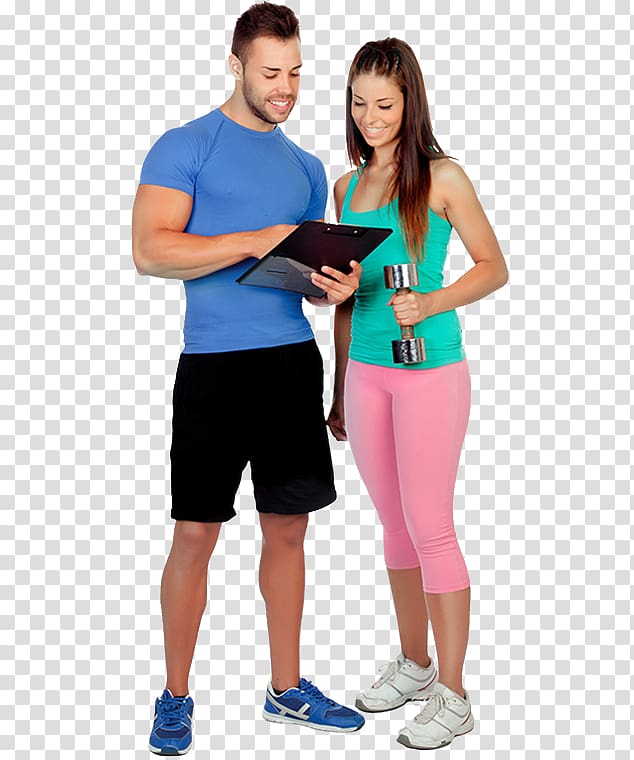 Man and woman holding dumbbells, Fitness centre Physical fitness