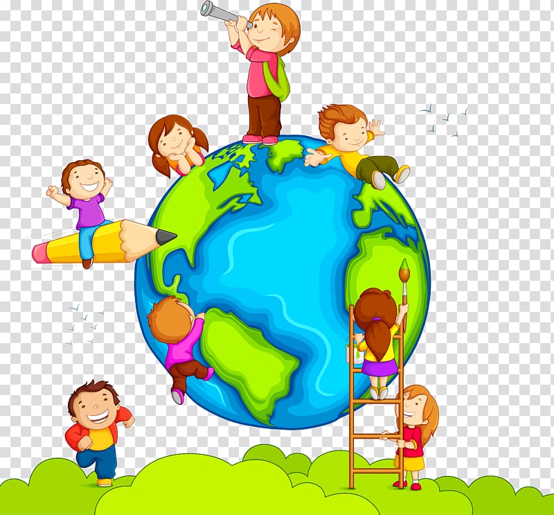 children and Earth , Education Child Quotation Learning Kindergarten, earth cartoon transparent background PNG clipart