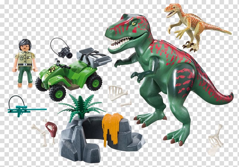 Tyrannosaurus Playmobil Velociraptor Big Dinosaurs, dinosaur transparent background PNG clipart