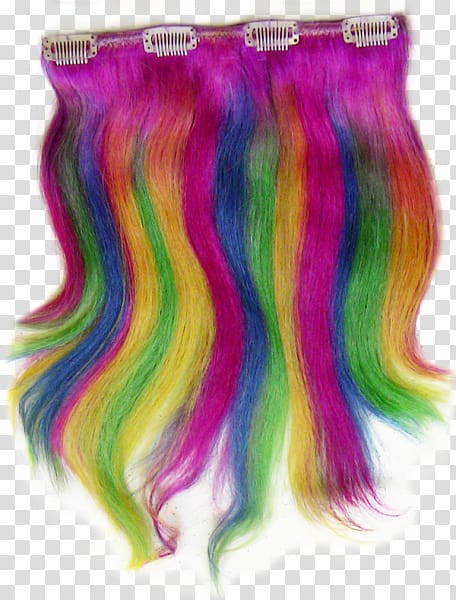 Hair coloring Artificial hair integrations Hairstyle Human hair color, Double Rainbow Unicorn Hundred transparent background PNG clipart