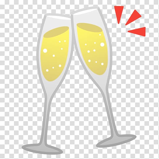 Champagne glass Wine glass Sparkling wine Emoji, clink glasses transparent background PNG clipart