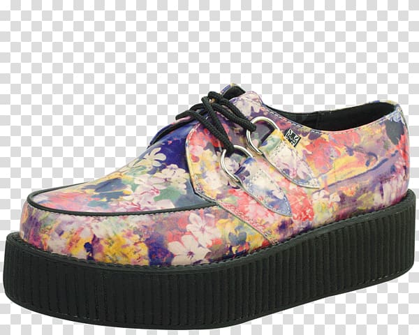 Sneakers T.U.K. Brothel creeper Shoe Leather, floral creepers transparent background PNG clipart
