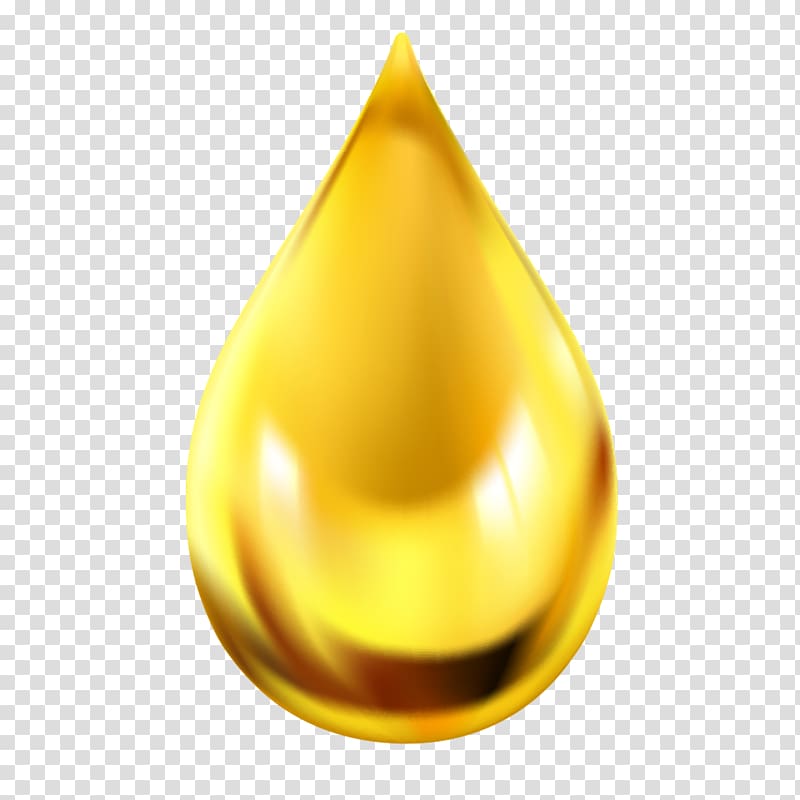 Oil Drop Icon, Gold color drops material, yellow liquid drop transparent background PNG clipart