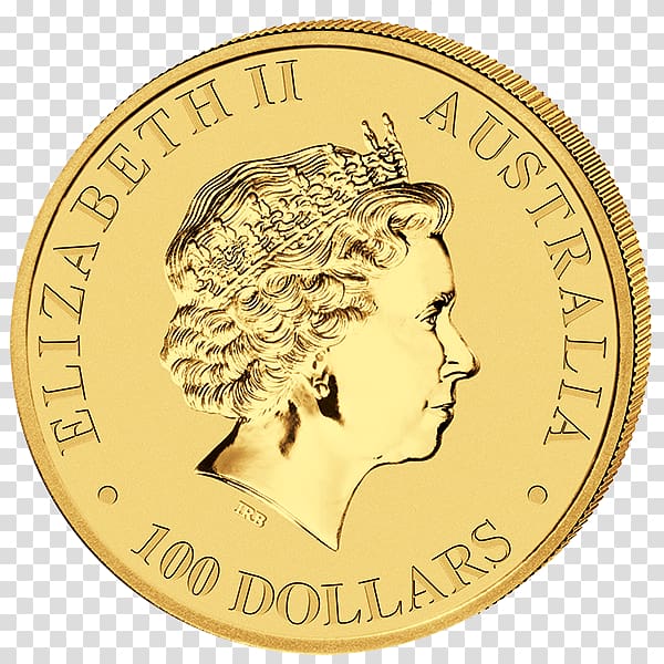 Perth Mint Lunar Series Australian Gold Nugget Bullion coin, gold transparent background PNG clipart