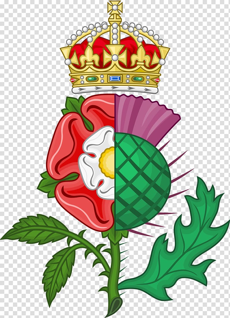 Union of the Crowns Scotland Thistle Tudor rose, crown transparent background PNG clipart