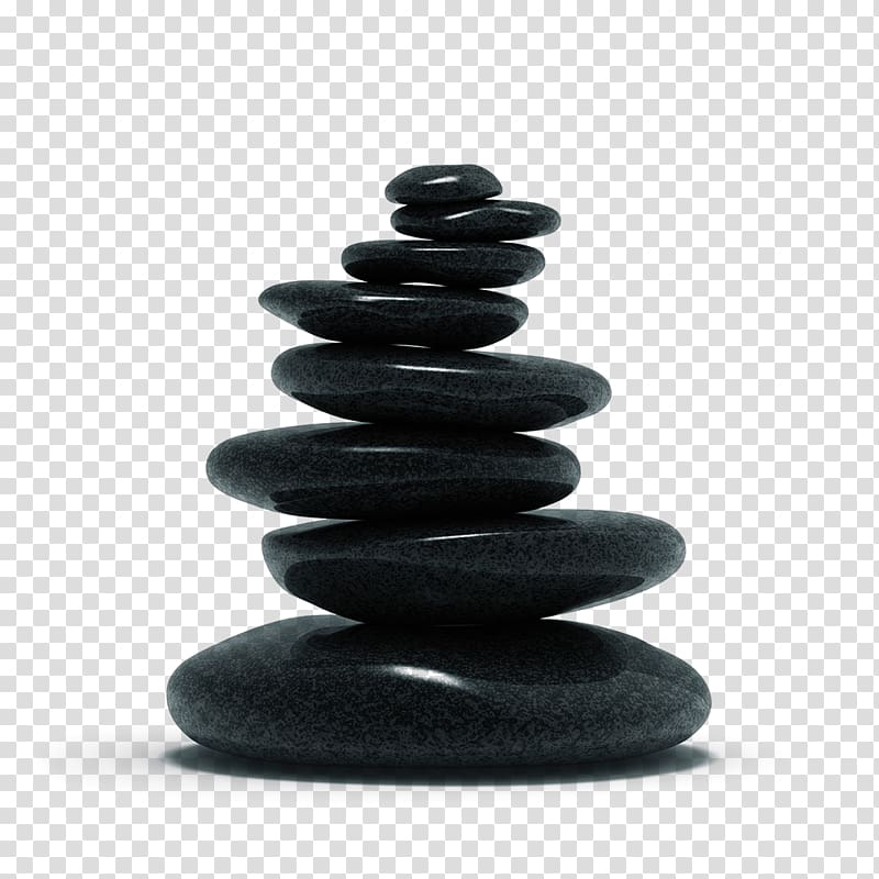 stack of black stone, Stone massage Rock Therapy Beauty Parlour, relax transparent background PNG clipart