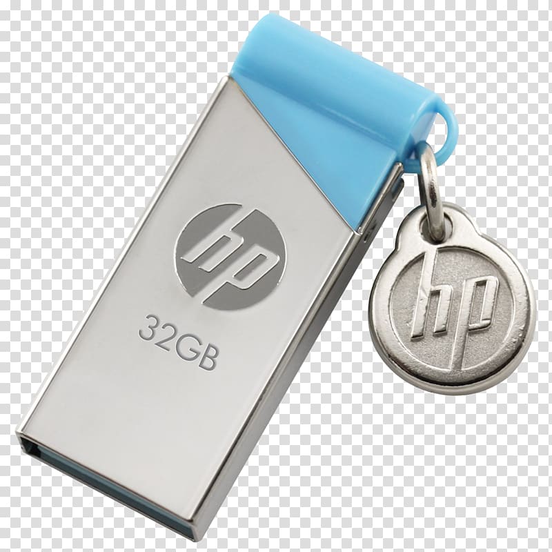 HP 32 GB flash drive, Hewlett Packard Enterprise USB flash drive Computer data storage, HP USB Pen Drive transparent background PNG clipart