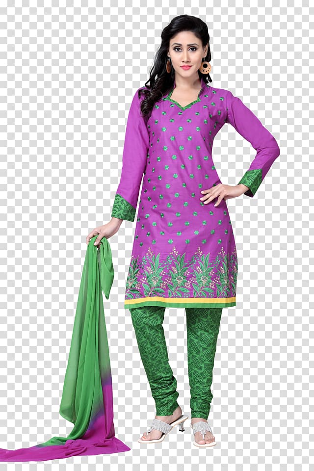 woman standing with hand on her hip wearing churidar, Shalwar kameez Churidar Dress Clothing Suit, dress transparent background PNG clipart