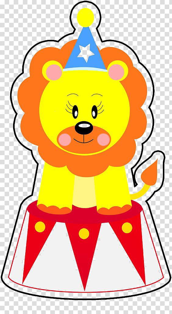 Lion Circus Clown, Free cute cartoon circus lion dig material transparent background PNG clipart