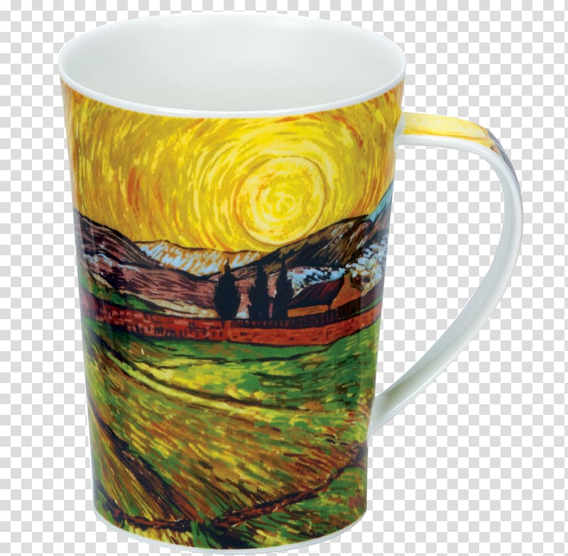 Coffee cup The Starry Night Mug Impressionism Landscape painting, mug transparent background PNG clipart