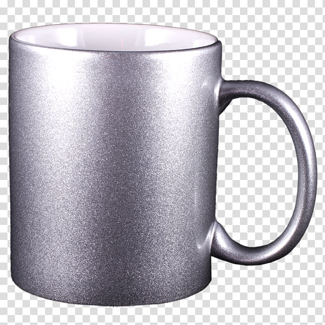 Mug Sublimation Silver Ceramic Color, mug transparent background PNG clipart