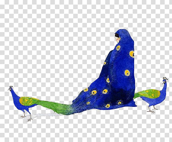 Illustrator Drawing Artist Painting Illustration, Cartoon peacock clothes transparent background PNG clipart