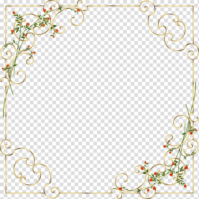 brass-colored border line \, Frames Window , gold flowers transparent background PNG clipart