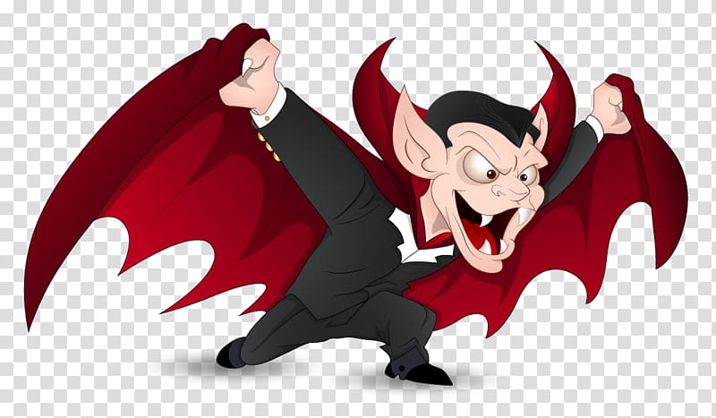 Dracula character digital illustration, Pumpkin Spice Latte Count Dracula Halloween costume Vampire, Red Halloween Vampire transparent background PNG clipart