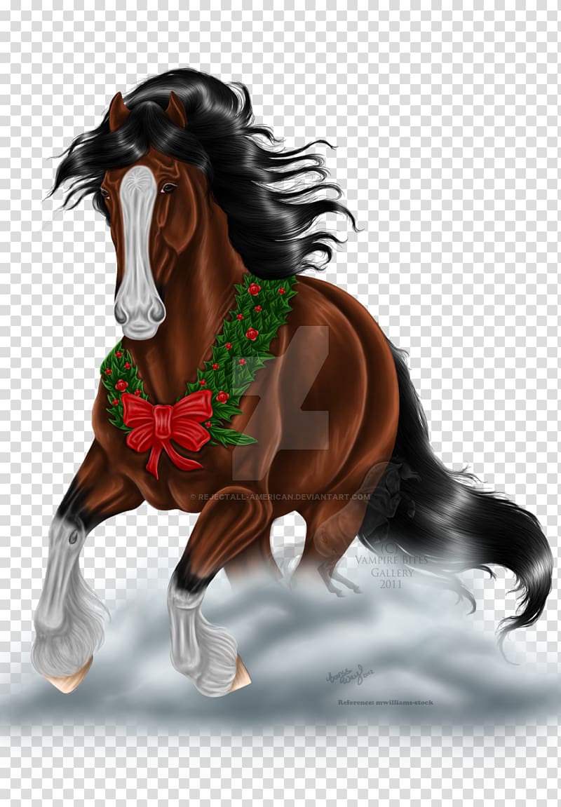 Clydesdale horse Stallion American Quarter Horse Christmas Pony, mud horse transparent background PNG clipart