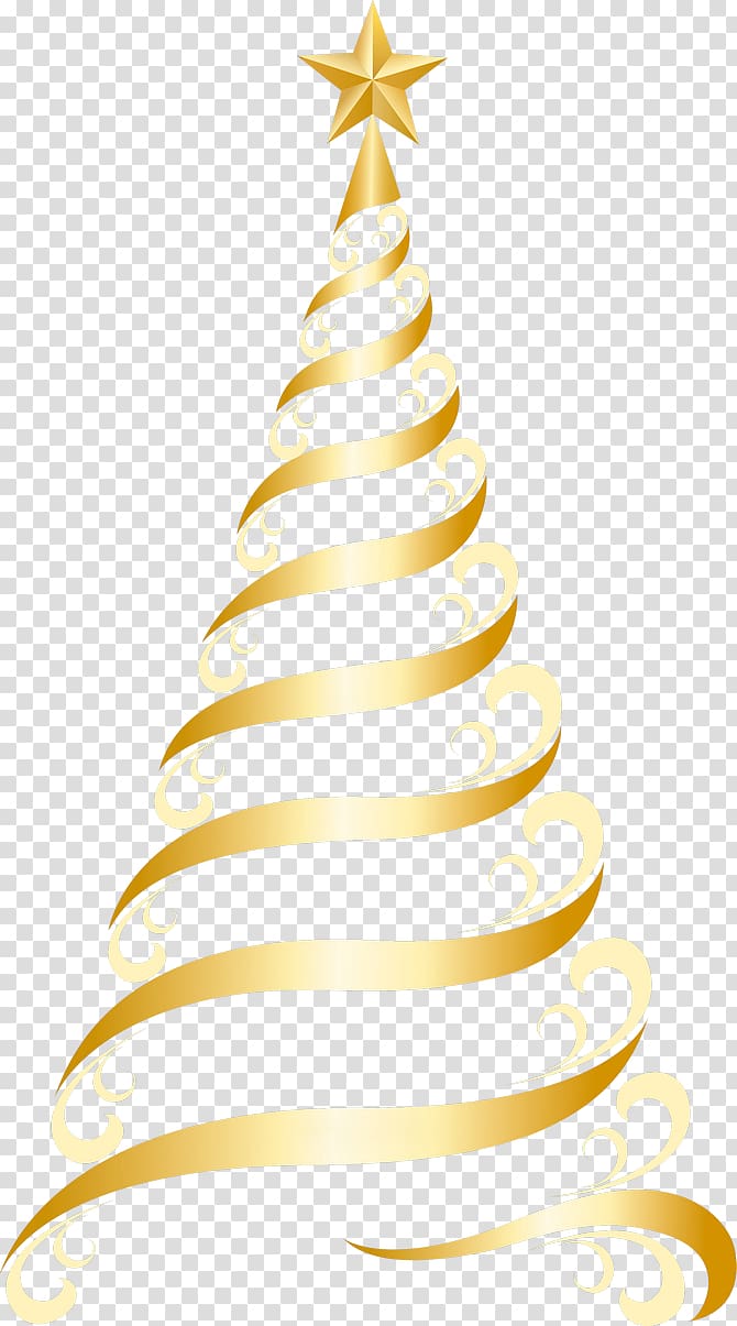 gold Christmas tree illustration, Christmas tree Christmas ornament , Golden Deco Tree transparent background PNG clipart